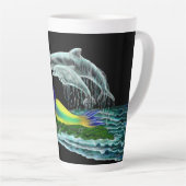 Tasse Latte Sirène avec dauphins (Angle droit)