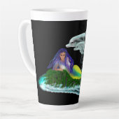 Tasse Latte Sirène avec dauphins (Angle gauche)