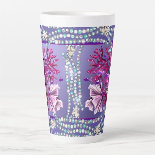 Tasse Latte Sirène de mer violette (Devant)