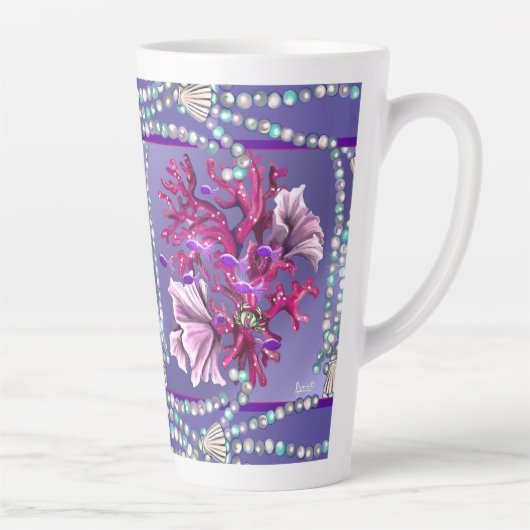 Tasse Latte Sirène de mer violette (Droite)
