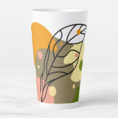 Tasse Latte Sites abstraits intéressants avec feuilles (Devant)