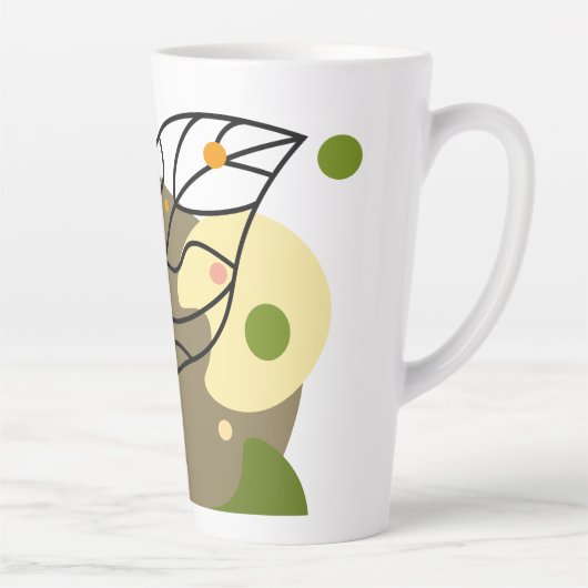 Tasse Latte Sites abstraits intéressants avec feuilles (Droite)
