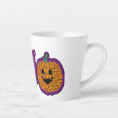 Tasse Latte Skeleton Citrouille Peace Love Halloween (Droite)