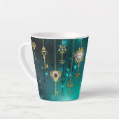 Tasse Latte Skeleton Keys on Green Background (Angle gauche)