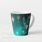 Tasse Latte Skeleton Keys on Green Background (Angle droit)