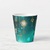 Tasse Latte Skeleton Keys on Green Background (Devant)