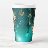 Tasse Latte Skeleton Keys on Green Background (Devant)