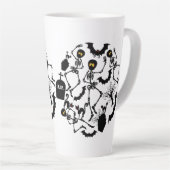 Tasse Latte Skeletons d'Halloween Macabre Dance (Angle droit)