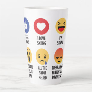 Tasse Latte Ski Emojis