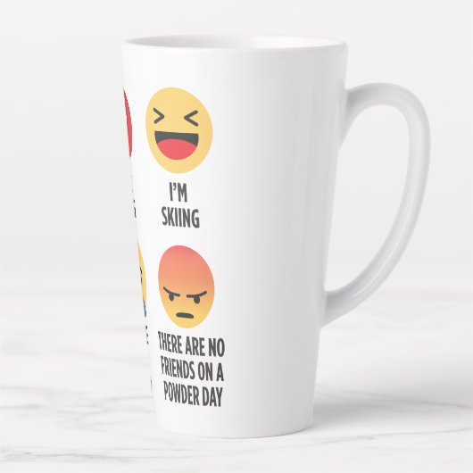 Tasse Latte Ski Emojis (Droite)