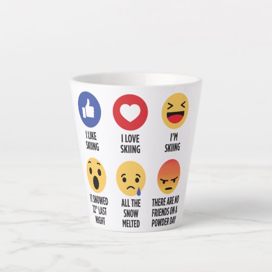 Tasse Latte Ski Emojis (Devant)