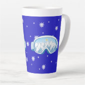 Tasse Latte Ski Goggers Snowflake Dance (Angle droit)