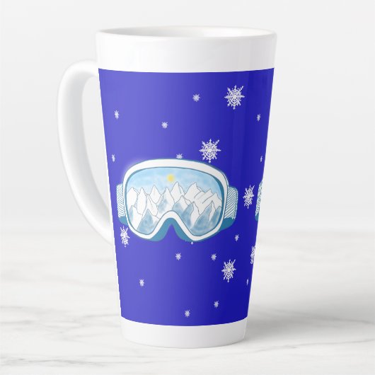 Tasse Latte Ski Goggers Snowflake Dance (Angle gauche)
