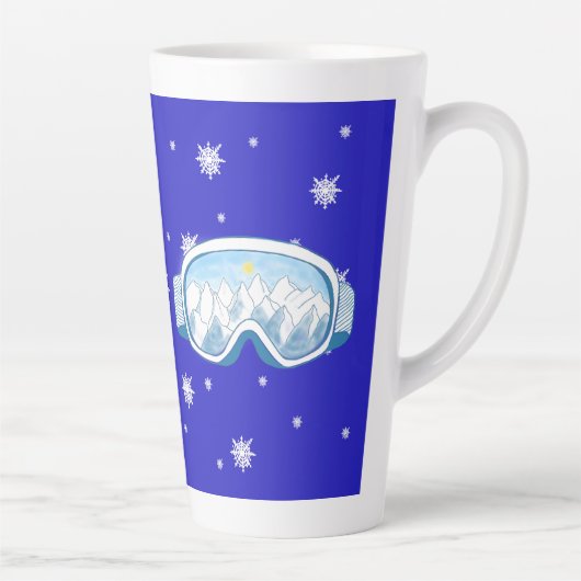 Tasse Latte Ski Goggers Snowflake Dance (Droite)