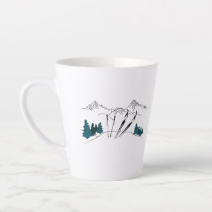 Tasse Latte Ski Vous Plus Tard Ski Scène Sports D'Hiver