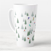 Tasse Latte Skiers Downhill Skiing Illustration (Angle gauche)