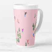 Tasse Latte Skieurs roses Ski d'ouverture Noël Ski de vacances (Angle droit)