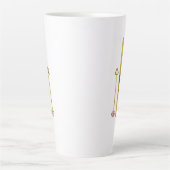 Tasse Latte Skis Et Poles D'Or | Retro Ski Illustration (Devant)