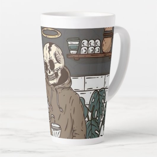 Tasse Latte Skull Coffee Time Cup (Angle droit)