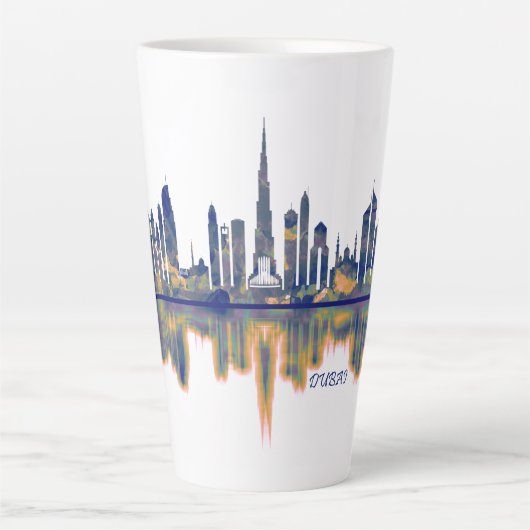 Tasse Latte Skyline de Dubaï (Devant)