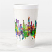 Tasse Latte Skyline de l'Illinois (Devant)