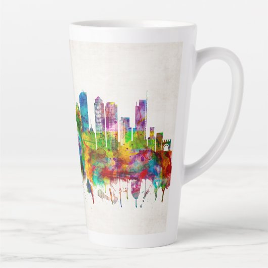 Tasse Latte Skyline du Massachusetts de Boston (Droite)