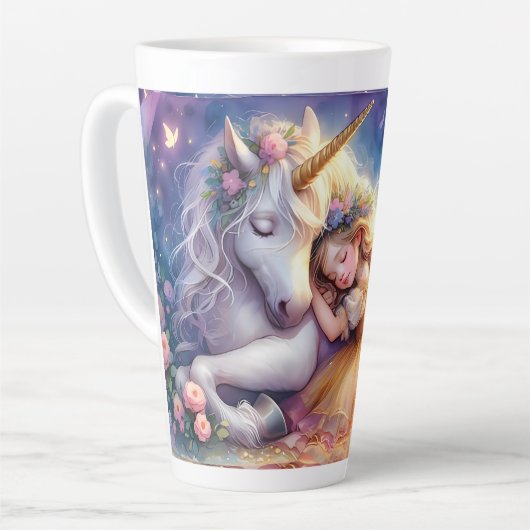 Tasse Latte Sleeping Girl Unicorn Dreamscape (Angle gauche)