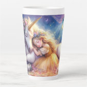 Tasse Latte Sleeping Girl Unicorn Dreamscape (Devant)