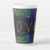 Tasse Latte SlipperyJoe amour bulles rouge orange jaune vert c (Devant)