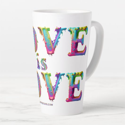 Tasse Latte SlipperyJoe amour est l'amour goutte à goutte de f (Angle droit)