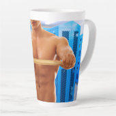 Tasse Latte SlipperyJoe homme musclé abs vestiaire pièce carre (Angle droit)