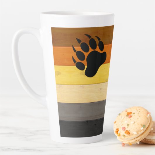 Tasse Latte SlipperyJoe's Bear Pride drapeau de la texture du (En situation)