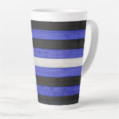 Tasse Latte SlipperyJoe's cuir drapeau orgueil noir bleu royal (Angle droit)