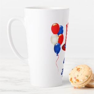 Tasse Latte SlipperyJoe's fête d'indépendance du 4 juillet cla