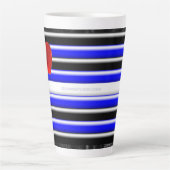 Tasse Latte SlipperyJoe's Gay Leather Pride drapeau royal noir (Devant)