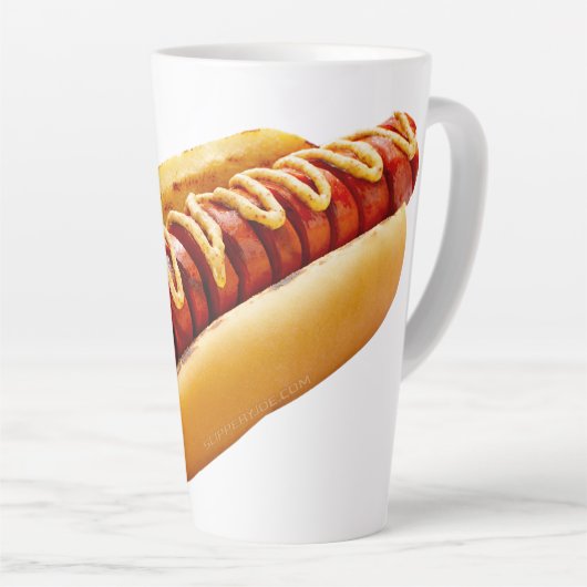 Tasse Latte SlipperyJoe's hot dog niché doucement pain jaune v (Angle droit)