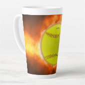 Tasse Latte SlipperyJoe's jaune balle de feu de balle de feu r (Angle gauche)