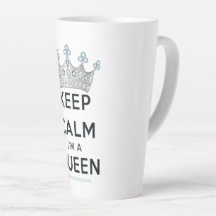 Tasse Latte SlipperyJoe's Keep Calm Queen couronne joyaux a