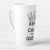 Tasse Latte SlipperyJoe's Keep Calm Queen couronne joyaux a (Angle gauche)