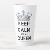 Tasse Latte SlipperyJoe's Keep Calm Queen couronne joyaux a (Devant)