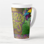 Tasse Latte SlipperyJoe's Mardi Gras Colliers de perles doublo (Angle droit)