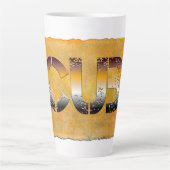 Tasse Latte SlipperyJoe's petit ours mot orange-brun pro (Devant)