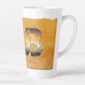 Tasse Latte SlipperyJoe's petit ours mot orange-brun pro (Droite)