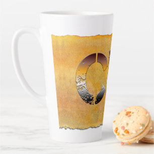 Tasse Latte SlipperyJoe's petit ours mots or brun brun blanc