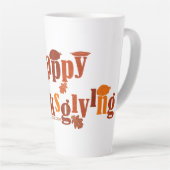 Tasse Latte SlipperyJoe's Thanksgiving feuille brun orange tar (Angle droit)