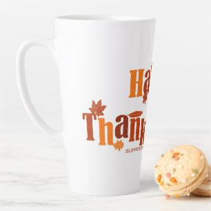 Tasse Latte SlipperyJoe's Thanksgiving feuille brun orange tar