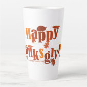 Tasse Latte SlipperyJoe's Thanksgiving feuille brun orange tar (Devant)