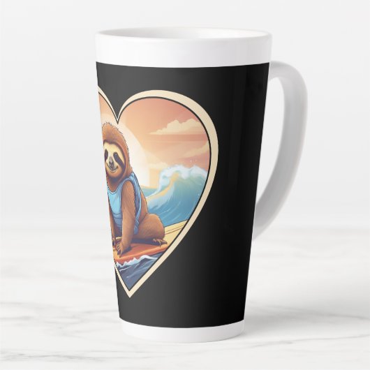 Tasse Latte Sloth Surfing (Angle droit)