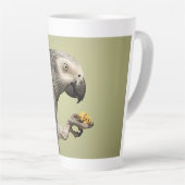 Tasse Latte Snacking de perroquet gris africain Congo intense (Angle droit)