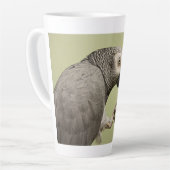 Tasse Latte Snacking de perroquet gris africain Congo intense (Angle gauche)